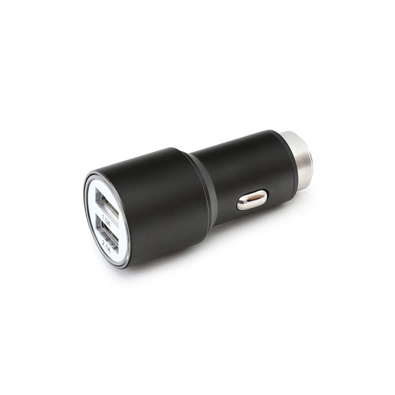 OMEGA CAR CHARGER METAL 2xUSB 5V 2 1A BLACK 43342