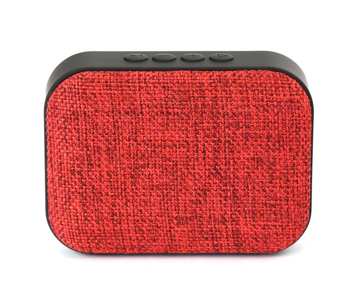 OMEGA Bluetooth 4 1 Wireless Speaker with FM Radio Handsfree MicroSD USB 3W Red fabric