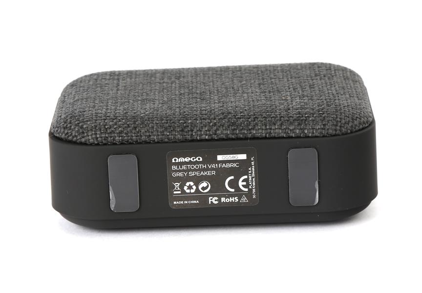 OMEGA Bluetooth 4 1 Wireless Speaker with FM Radio Handsfree MicroSD USB 3W Light Grey fabric