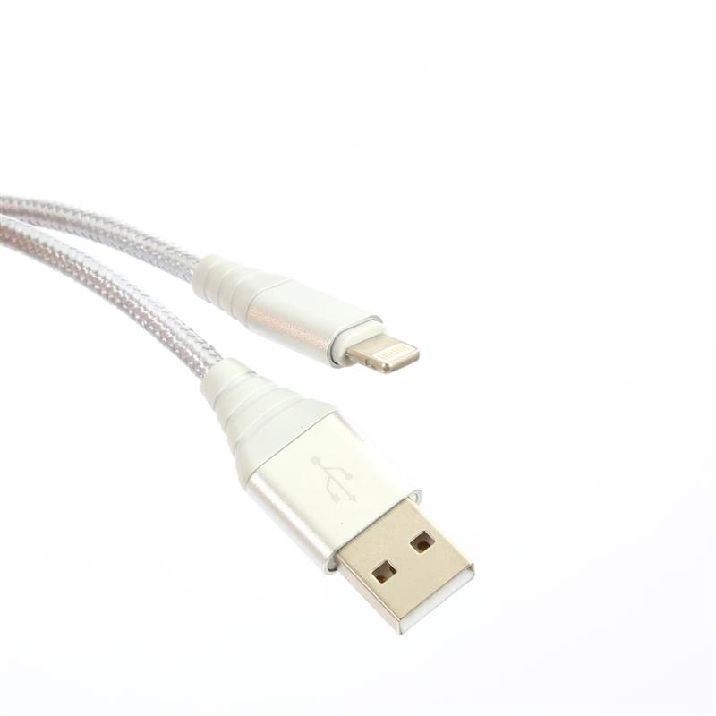 OMEGA USB Lightning Cable braided 1m silver *LIGHTNINGM *USBAM