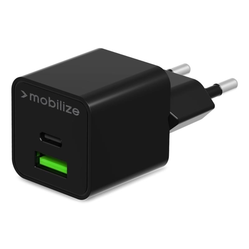 Mobilize Wall Charger USB-C USB GaN 30W with PD PPS Black