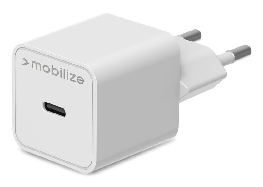 Mobilize Wall Charger USB-C 20W with PD PPS USB-C Nylon Cable 1 2m White