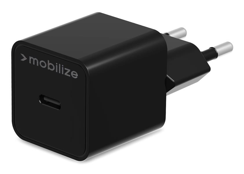 Mobilize Wall Charger USB-C 20W with PD PPS USB-C Nylon Cable 1 2m Black
