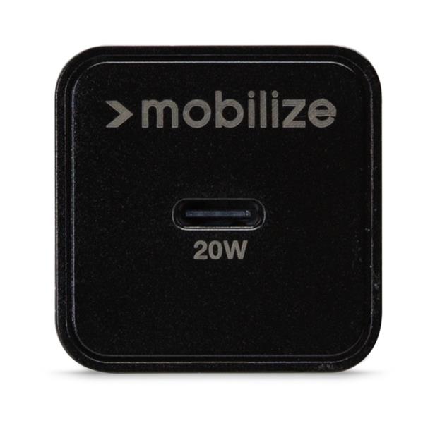 Mobilize Wall Charger USB-C 20W with PD PPS USB-C Nylon Cable 1 2m Black