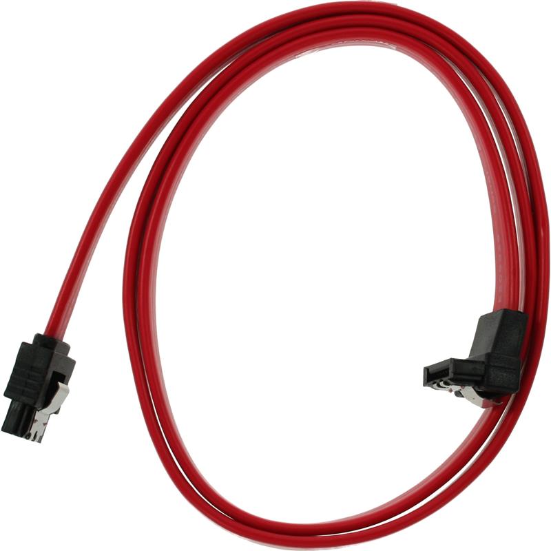 InLine SATA kabel met vergrendeling één zijde 90° haaks 0 7m