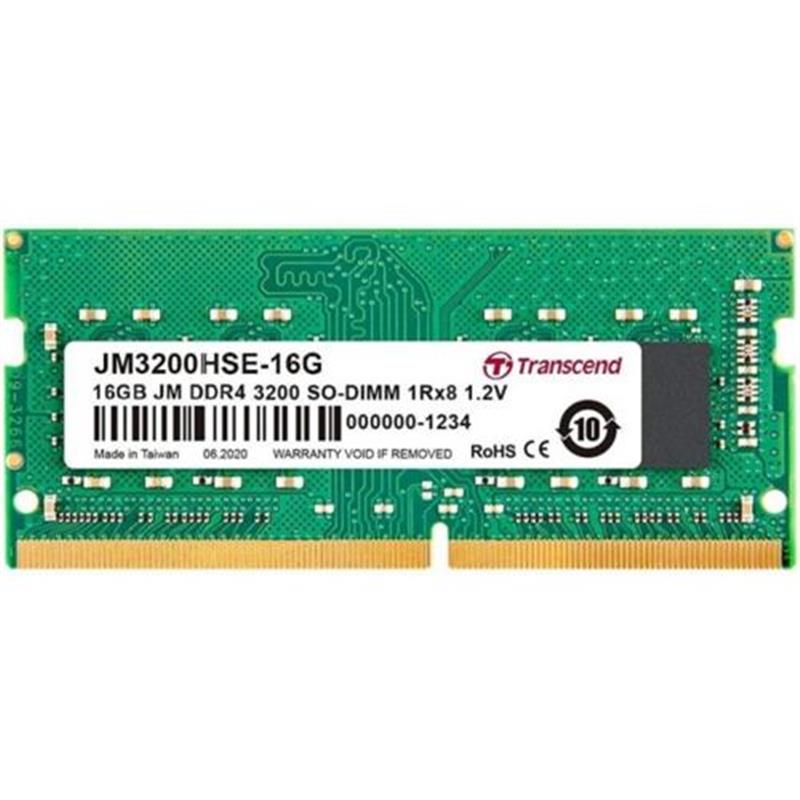 Transcend JetRam 16GB SO-DIMM DDR4 3200 Mhz 1Rx8 2Gx8 CL22 1 2V
