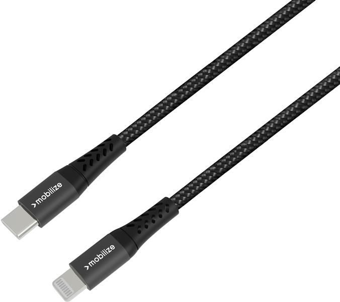 Mobilize Strong Nylon Cable USB-C to MFi Lighting 20cm 60W Black