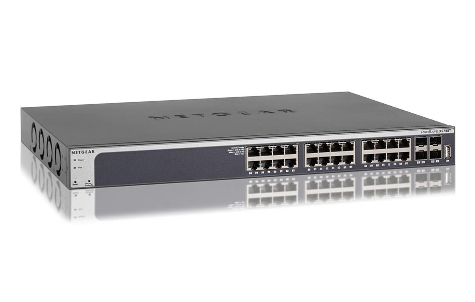 Netgear ProSAFE Smart Switch - XS728T - 24 x 10 Gigabit Ethernet- en 4 dedicated SFP+ poorten