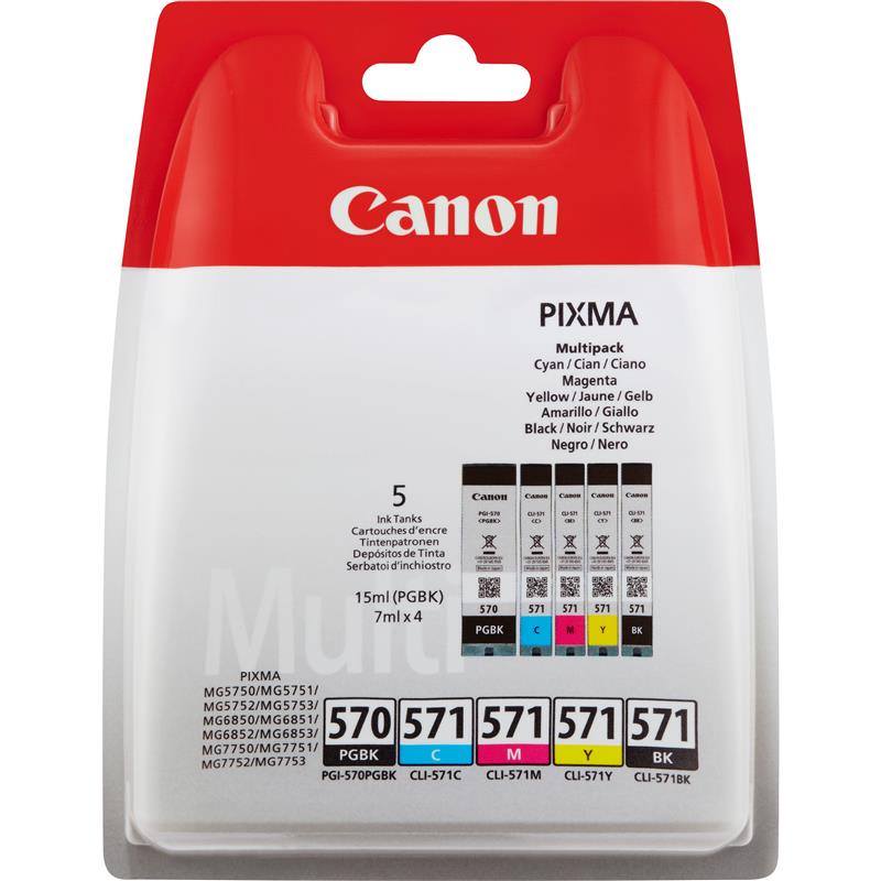 Canon 0372C004 inktcartridge 5 stuk(s) Origineel Normaal rendement Foto zwart, Foto cyaan, Zwart, Fotogeel, Foto magenta