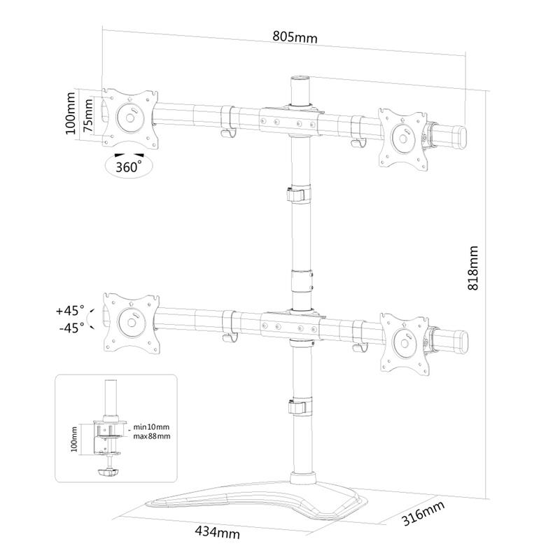 Neomounts monitor stand