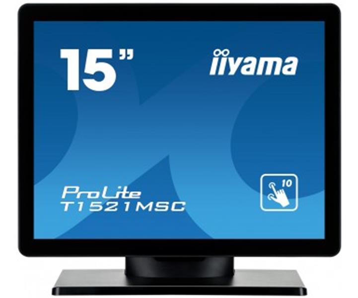 iiyama ProLite T1521MSC-B1 touch screen-monitor 38,1 cm (15"") 1024 x 768 Pixels Zwart Multi-touch Tafelblad