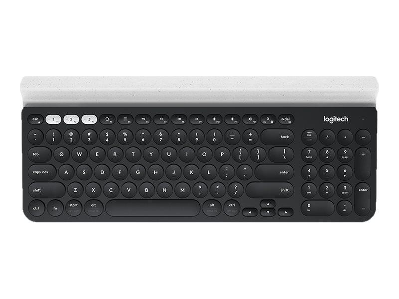 Logitech K780 toetsenbord RF Wireless + Bluetooth QWERTY US International Zwart, Wit