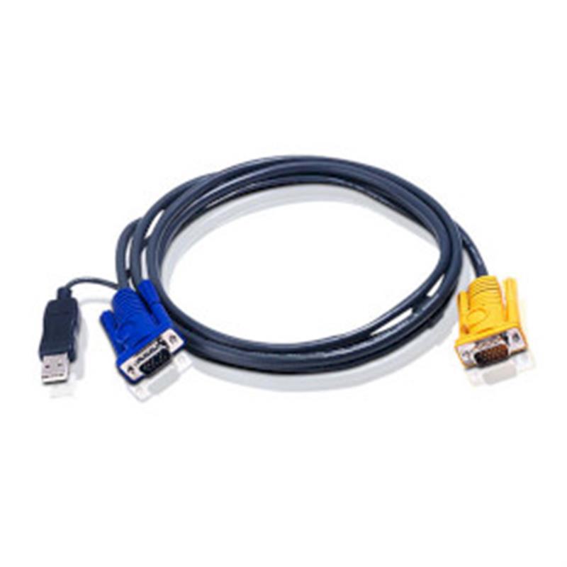 ATEN 1.8M USB KVM Kabel met 3 in 1 SPHD en ingebouwde PS/2 naar USB omzetter