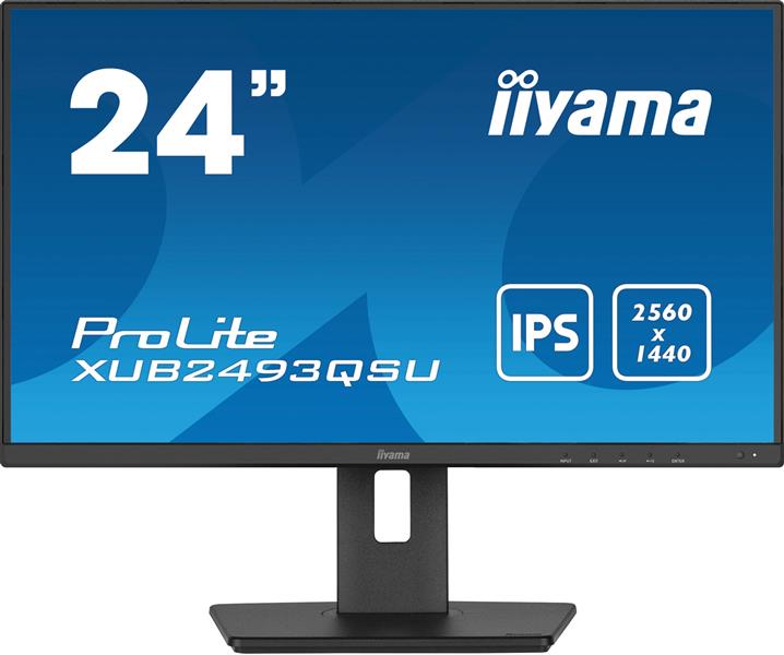 iiyama ProLite XUB2493QSU-B5 computer monitor 61 cm (24"") 2560 x 1440 Pixels Wide Quad HD LED Zwart