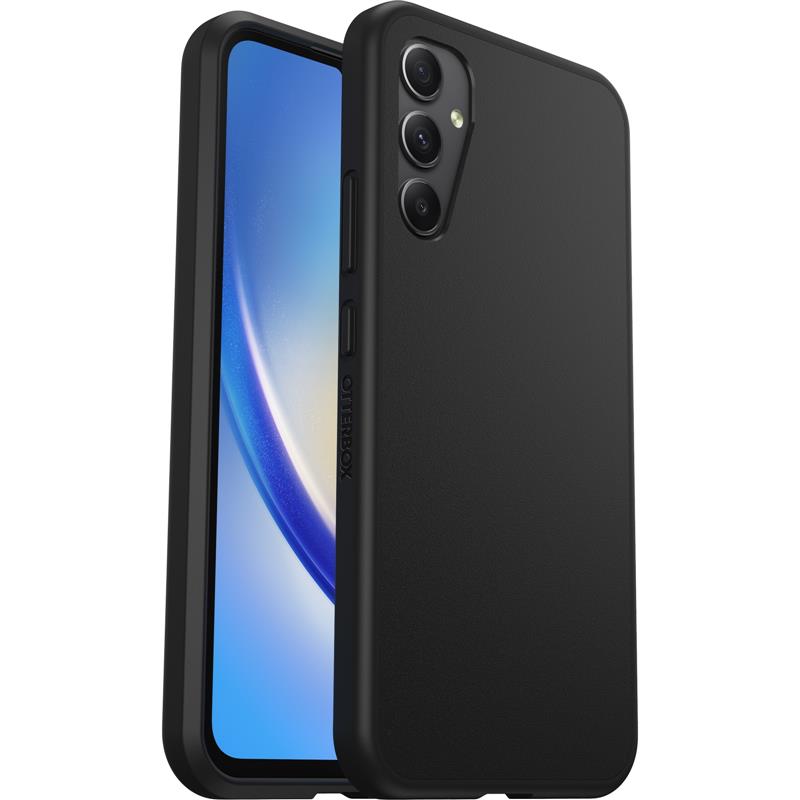 OtterBox React-hoesje voor Galaxy A34 5G, schokbestendig, valbestendig, ultradun, beschermende, getest volgens militaire standaard, Antimicrobieel, Zw