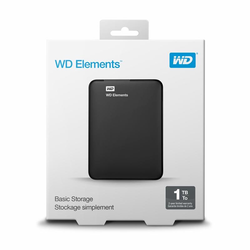 Western Digital Elements SE Black External HDD 1TB USB3 1 Gen1 5400 RPM