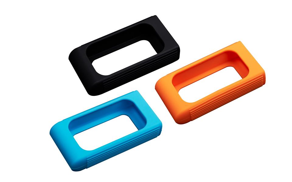 Kingston Technology 3 rubberen hoezen voor XS SSD: zwart, blauw, oranje