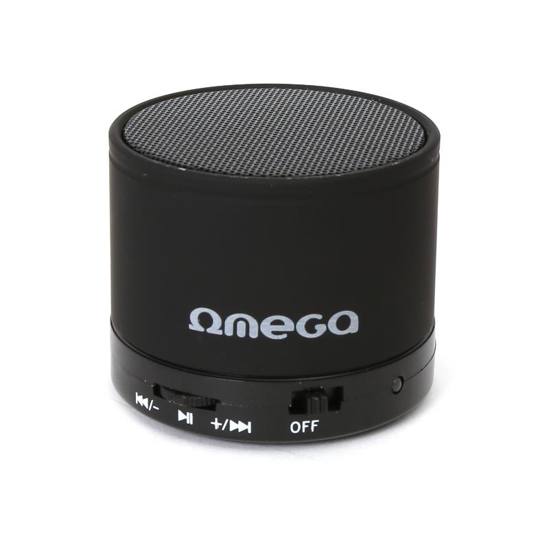 Omega Bluetooth speaker - aluminium zwart 3W 350mAh accu 5 uur luisterplezier op 1 lading