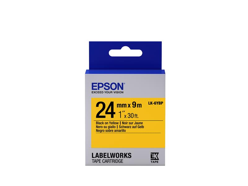 Epson Pastel Tape - LK-6YBP Pastel Blk/Yell 24/9