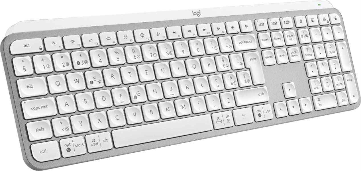 Logitech MX Keys S toetsenbord RF-draadloos + Bluetooth QWERTZ Zwitsers Aluminium, Wit