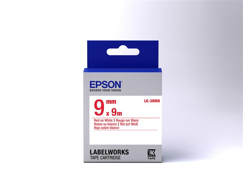 Epson Standard Tape- LK-3WRN Std Red/Wht 9/9