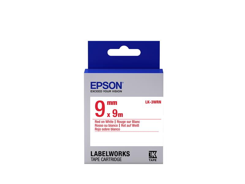 Epson Standard Tape- LK-3WRN Std Red/Wht 9/9