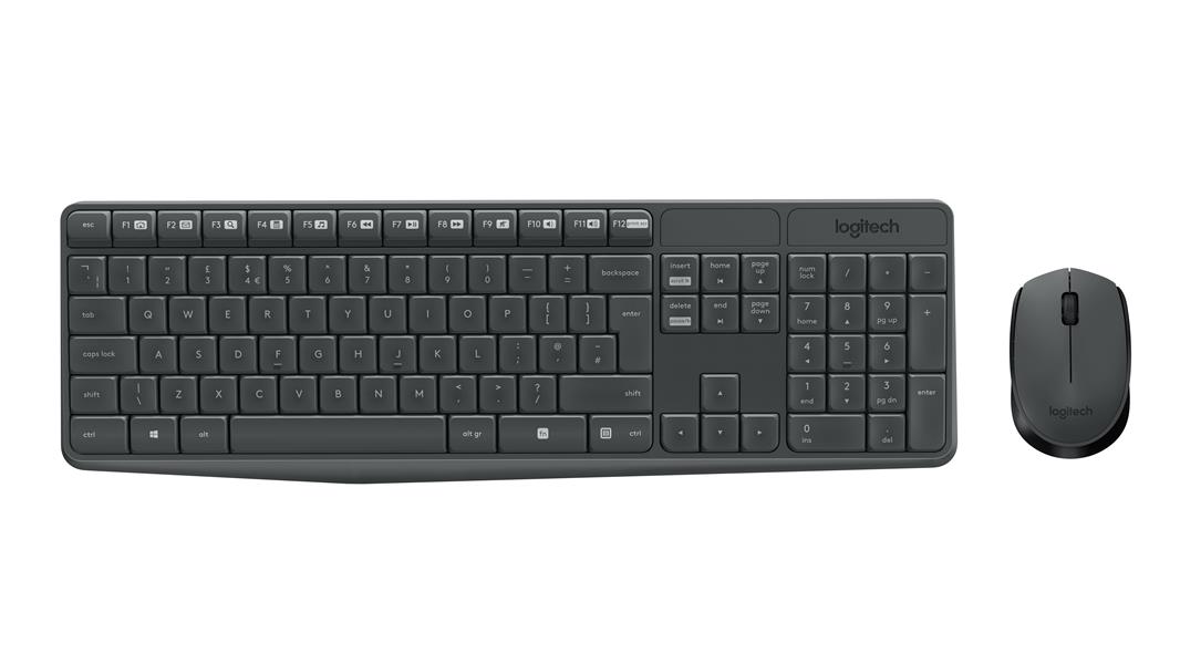Logitech MK235 toetsenbord Inclusief muis USB AZERTY Frans Grijs