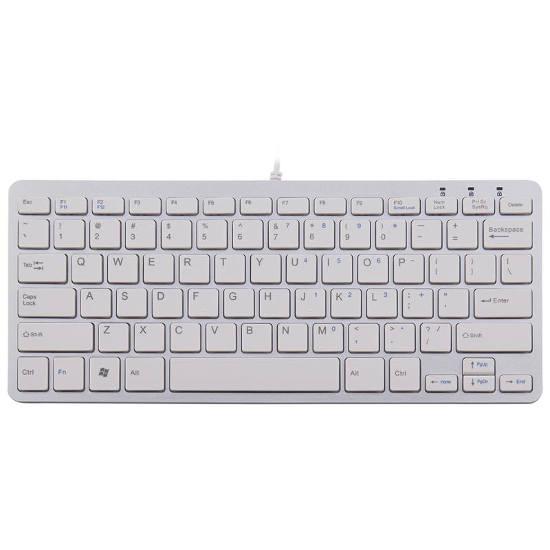 R-Go Tools Compact R-Go ergonomisch toetsenbord, QWERTY (US), bedraad, wit