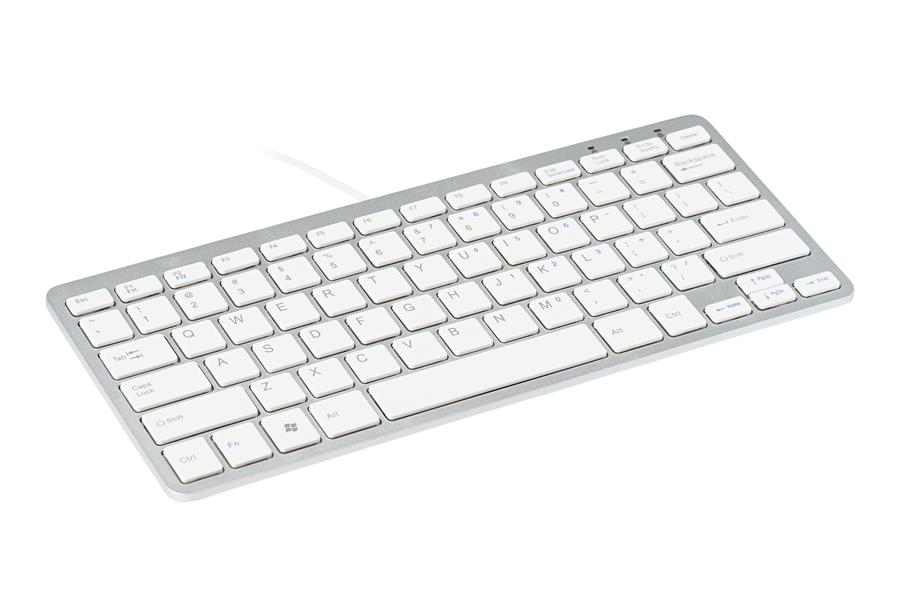 R-Go Tools Compact R-Go ergonomisch toetsenbord, QWERTY (US), bedraad, wit