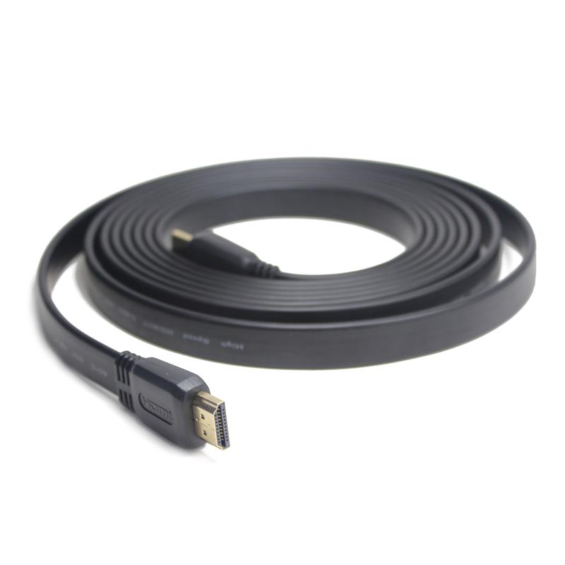 Platte High Speed HDMI kabel met Ethernet 1 8 m zwart