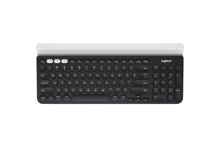 Logitech K780 toetsenbord RF Wireless + Bluetooth QWERTY US International Zwart, Wit