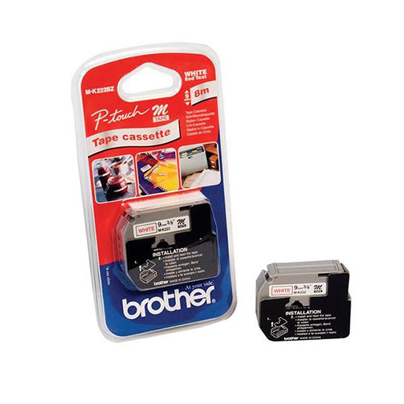 Brother M-K222BZ labelprinter-tape Rood op wit