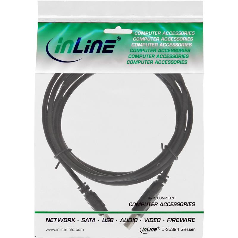 InLine USB mini kabel A Male naar mini B Male 5-pins 3m