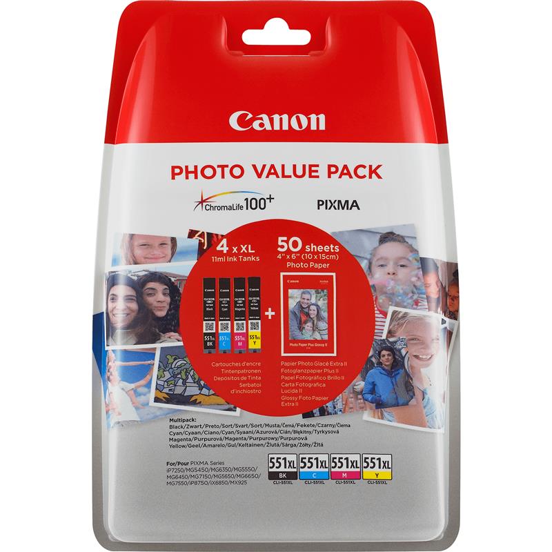 Canon 6443B006 inktcartridge Origineel Foto zwart, Foto cyaan, Foto magenta, Photo yellow Multipack