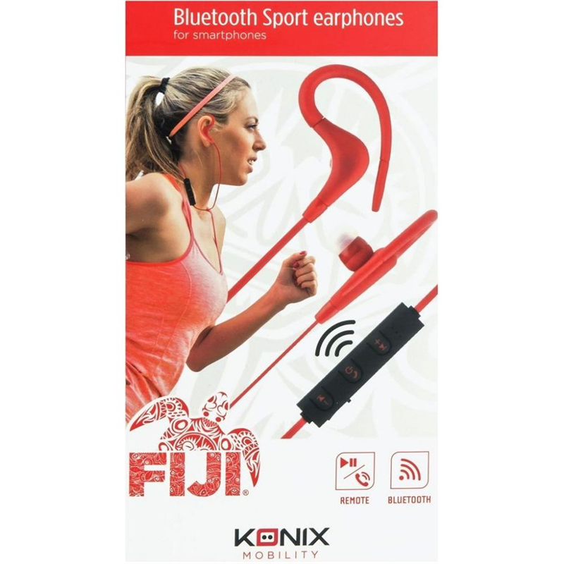 Konix Sport in ear koptelefoon - Bluetooth - Rood