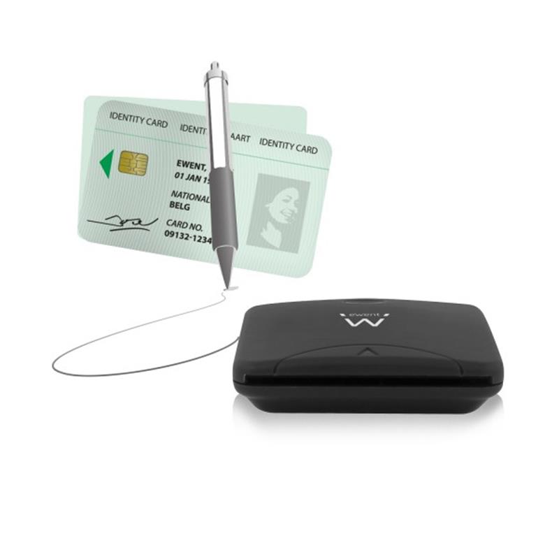 Ewent EW1052 smart card reader Zwart USB 2.0