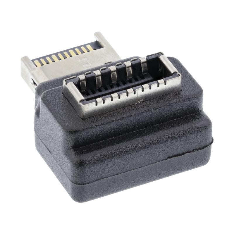 InLine USB 3 2 adapter internal front panel USB-E male to USB-E female 90°
