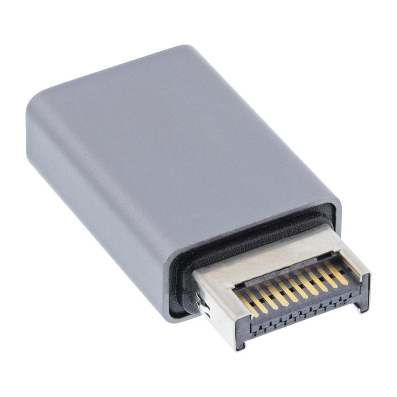 InLine USB 3 2 adapter internal USB-E front panel male to USB-A female