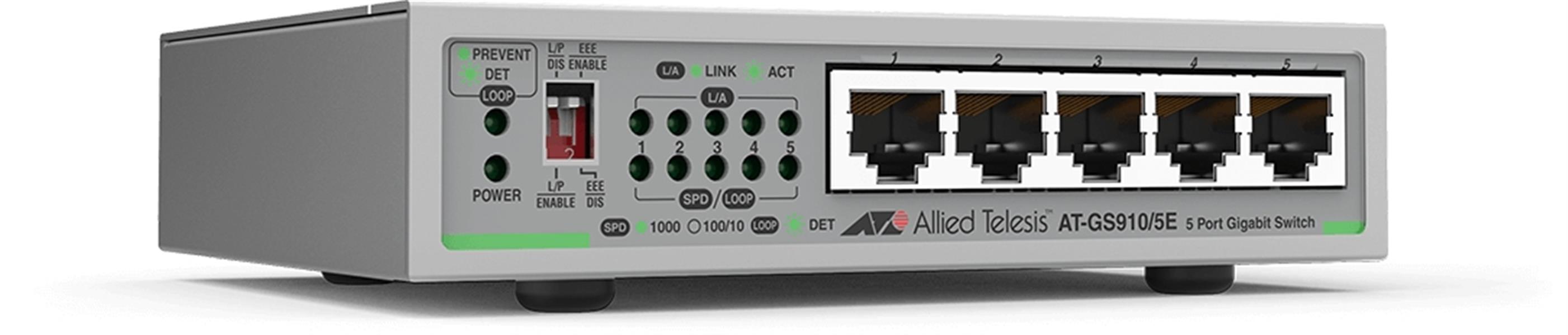 Allied Telesis GS910/5E Unmanaged 10G Ethernet (100/1000/10000) Grijs