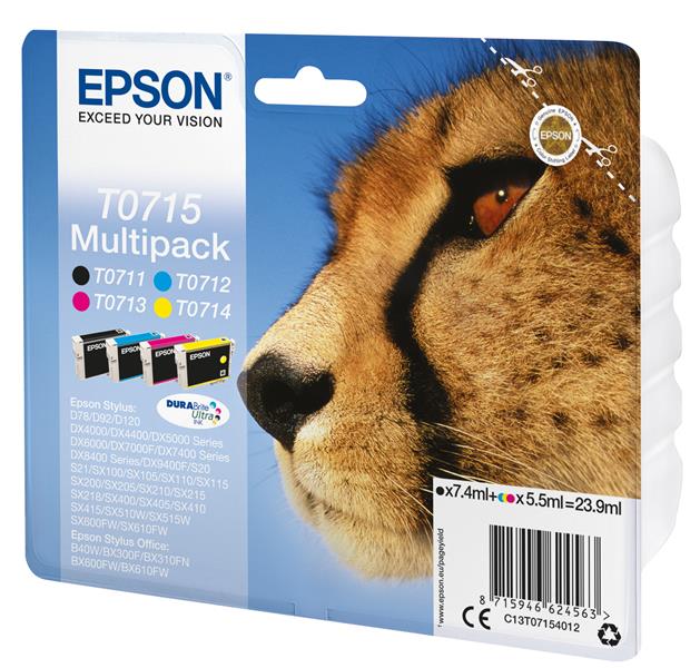 Epson Multipack 4-kleur T0715 DURABrite Ultra Ink