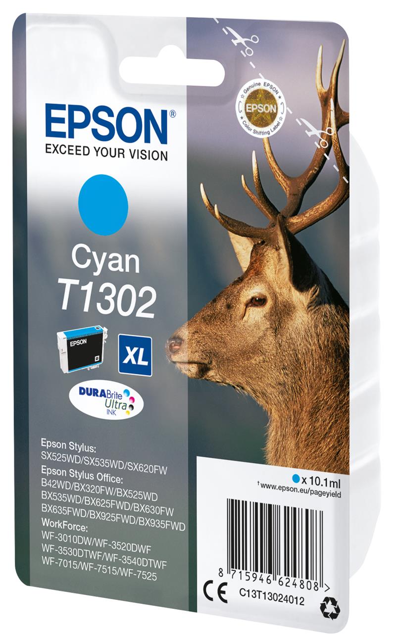 Epson Stag inktpatroon Cyan T1302 DURABrite Ultra Ink