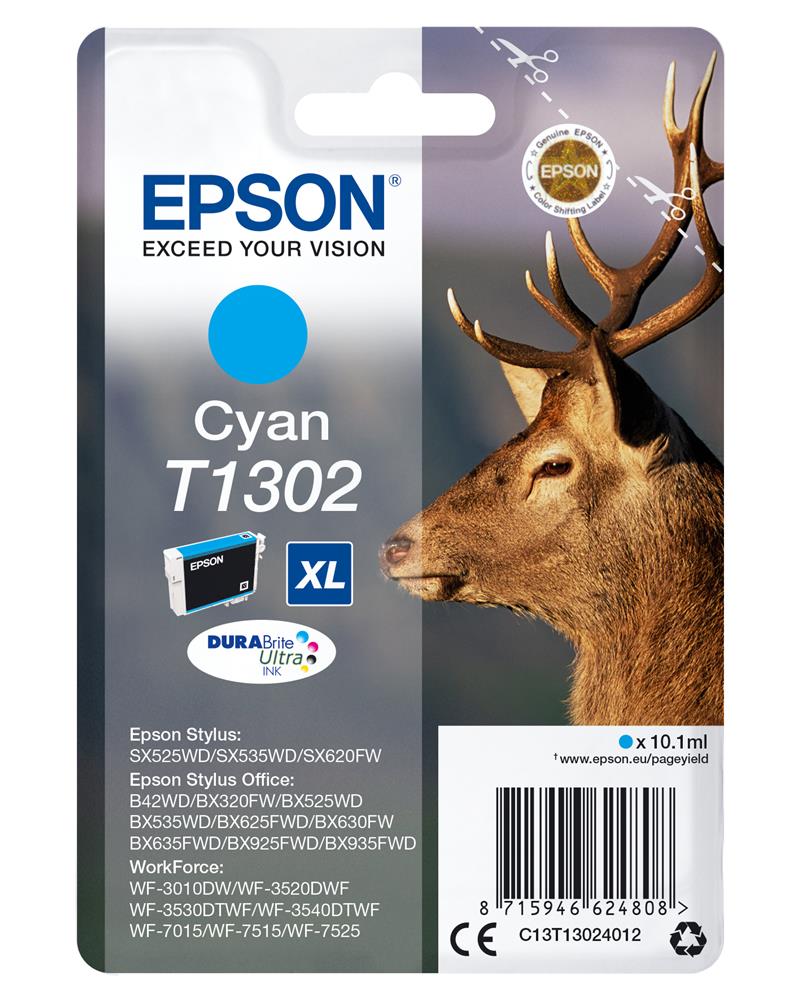 Epson Stag inktpatroon Cyan T1302 DURABrite Ultra Ink