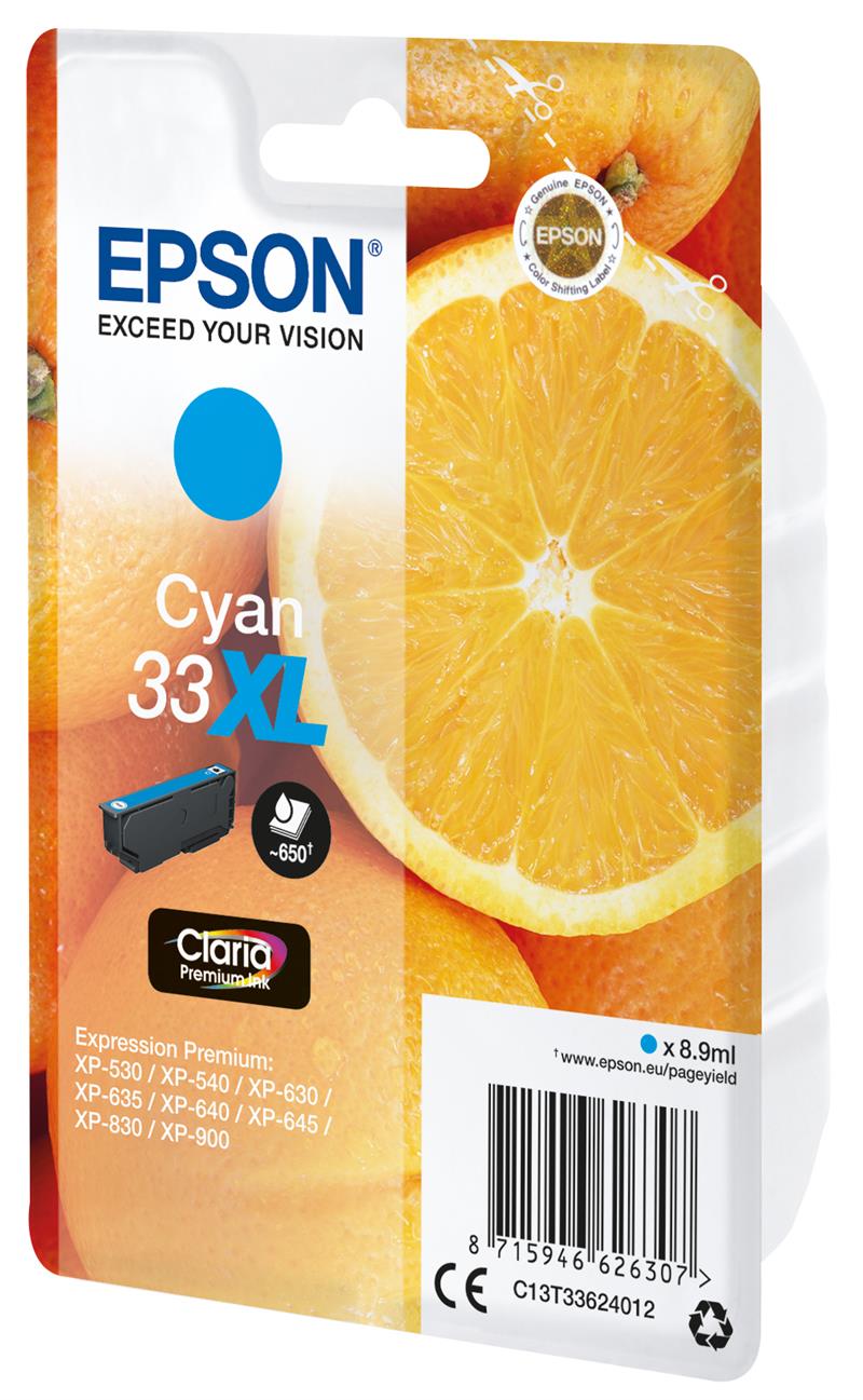 Epson Oranges Singlepack Cyan 33XL Claria Premium Ink