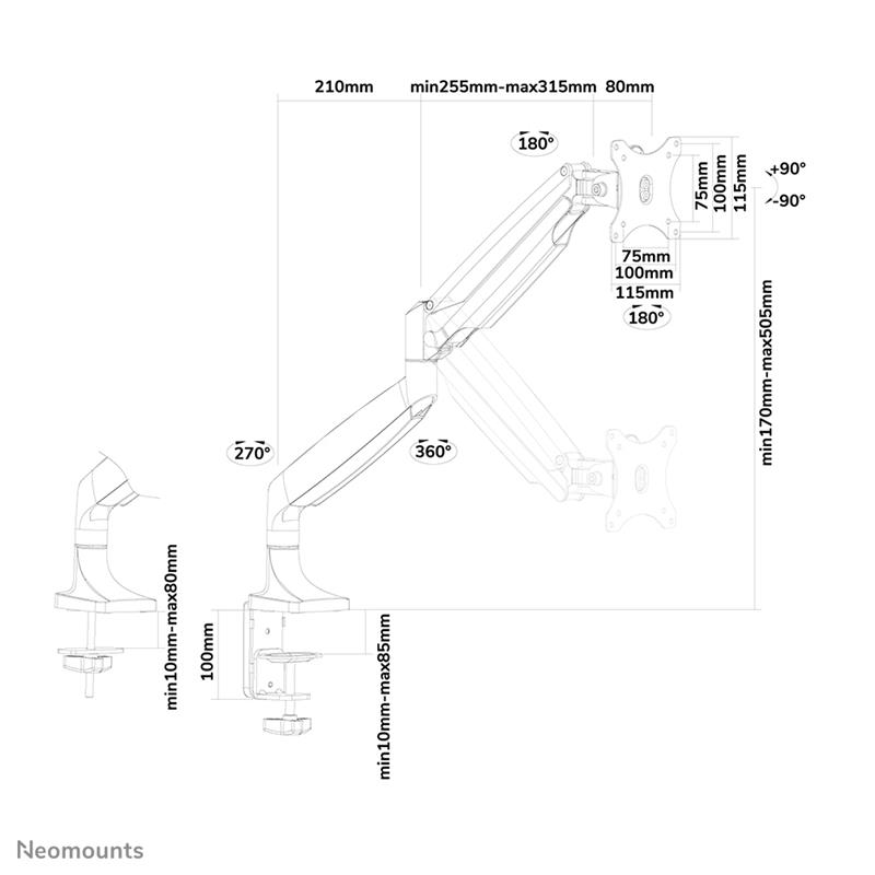 Neomounts monitorarm