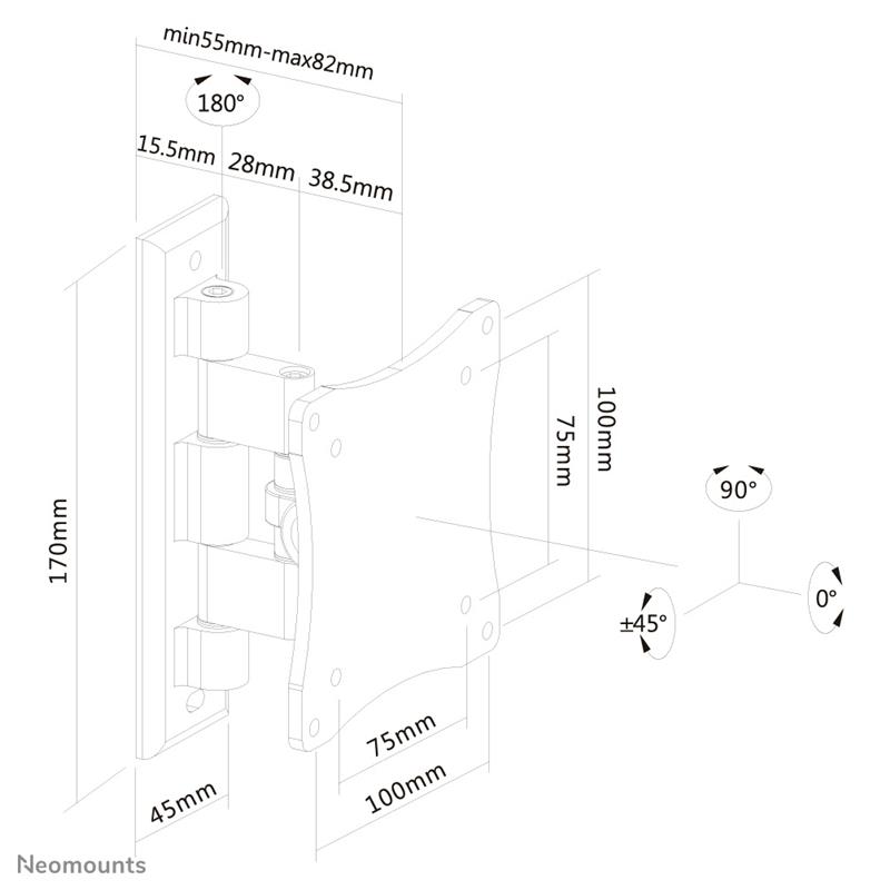 Newstar flatscreen wandsteun