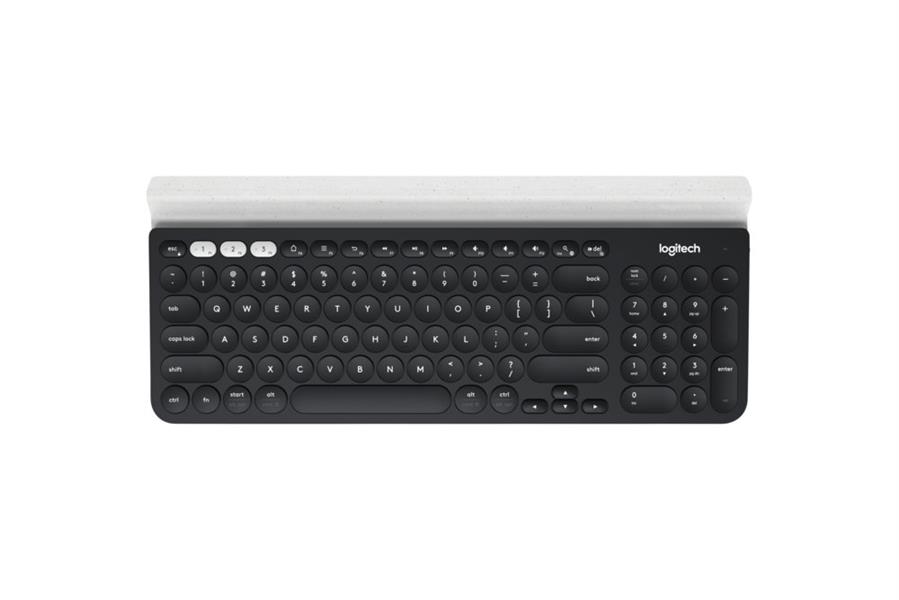 Logitech K780 toetsenbord RF Wireless + Bluetooth QWERTY US International Zwart, Wit