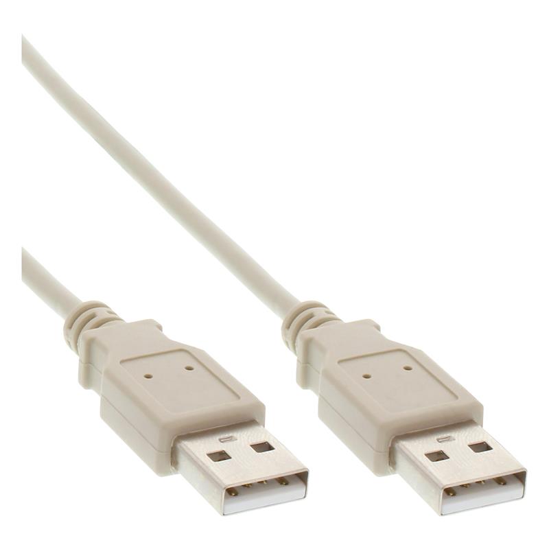 InLine USB 2 0 kabel beige AM AM 3m