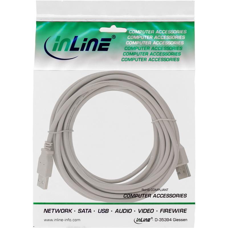 InLine USB 2 0 kabel beige AM AM 3m