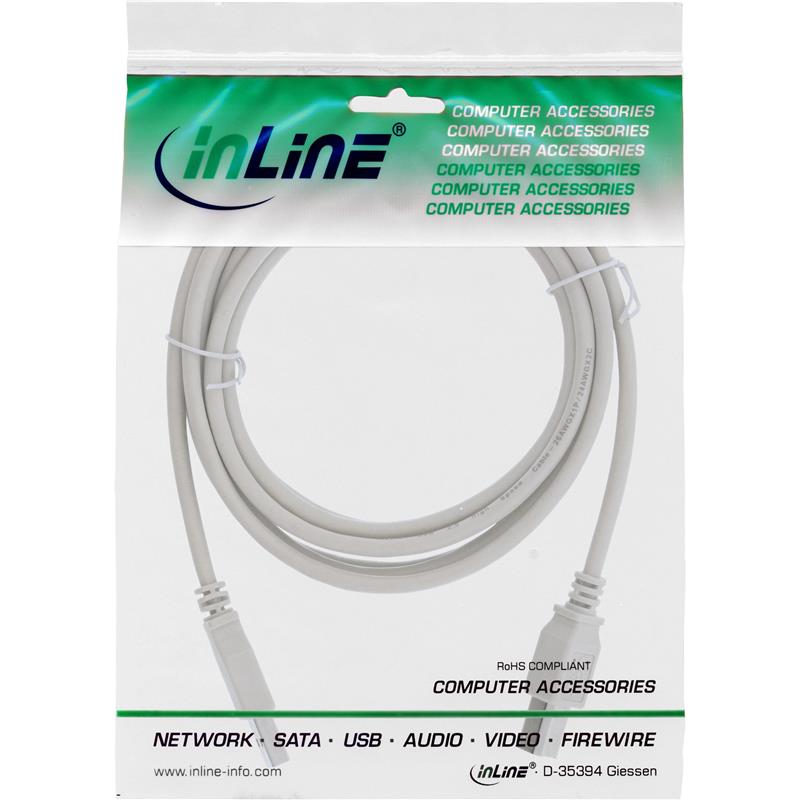 InLine USB 2 0 kabel beige AM BM 2m