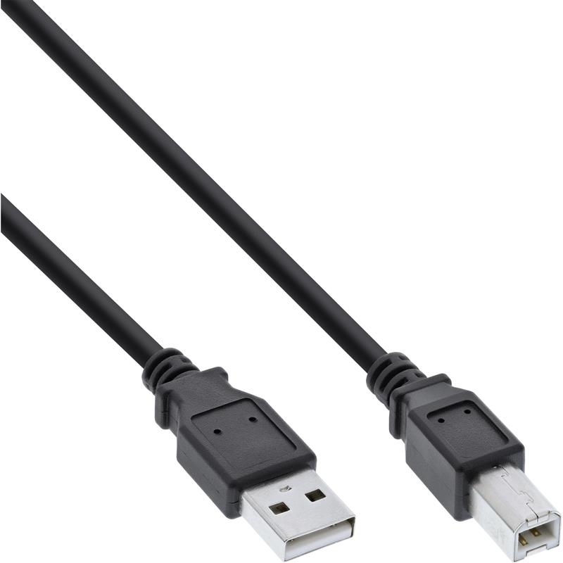 InLine USB 2 0 kabel zwart AM BM 2m